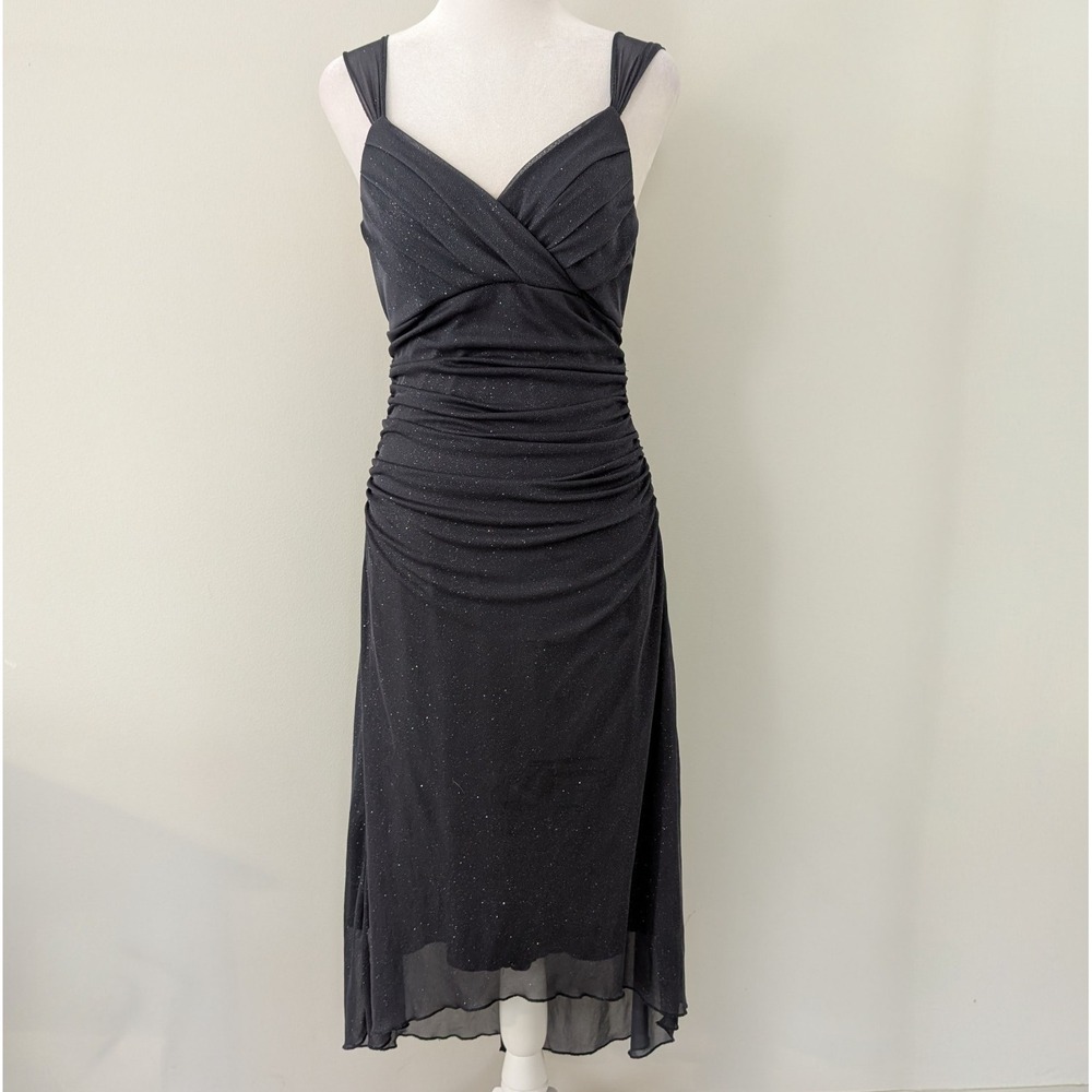 Trixxi Y2K‎ Hi-Lo Midi Dress LARGE Whimsigoth Fairy Grunge Party Event Glitter